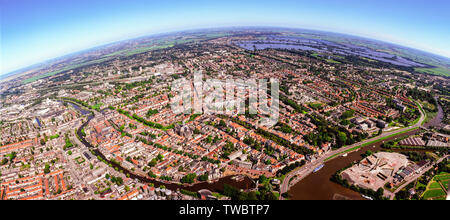 Antenne Panorama de Gouda avec la Waag, Pays-Bas Banque D'Images