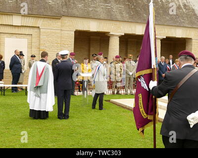 Commémoration au cimetière militaire britannique de Banneville la Campagne (Calvados) du vendredi 07 juin 2019 Banque D'Images