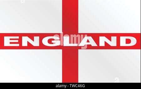 La croix rouge d'un drapeau de l'Angleterre et Saint George avec texte en Angleterre Illustration de Vecteur