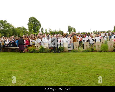 Commémoration au cimetière militaire britannique de Banneville la Campagne (Calvados) du vendredi 07 juin 2019 Banque D'Images