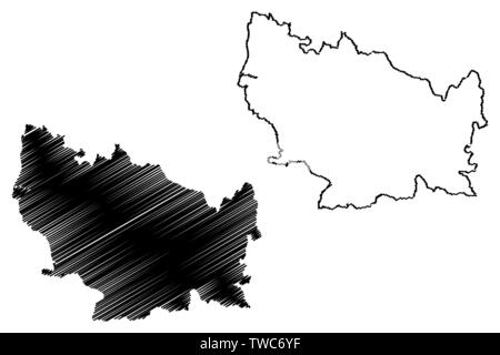 Nuble Région (République du Chili, les divisions administratives du Chili) map vector illustration gribouillage, croquis Nuble site Illustration de Vecteur