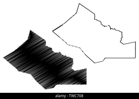 La région de Kidal (régions du Mali (République du Mali) carte illustration vectorielle, scribble sketch carte de Kidal Illustration de Vecteur