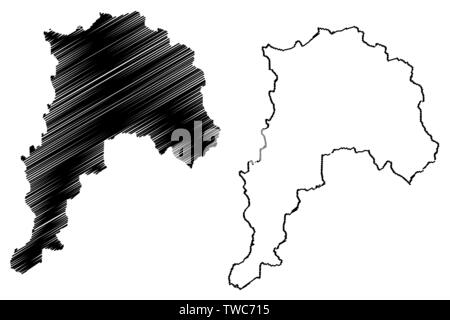 Valparaiso (République du Chili, les divisions administratives du Chili) map vector illustration, scribble sketch map Valparaiso Illustration de Vecteur