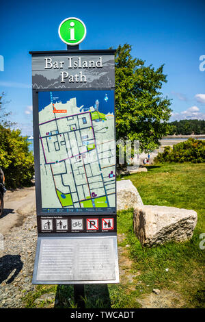 Bar Harbor, ME, USA - Le 19 août 2018 : Le chemin d'Trialhead Bar Island Banque D'Images