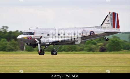 C-53D-N'Skytrooper (LN-WND) "petite Egypte" au-dessus de la Normandie, Daks Duxford le 4 juin 2019 commémorant le 75e anniversaire du Jour J Banque D'Images