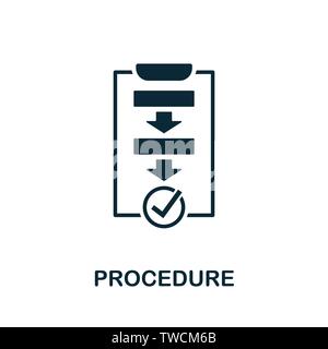 Symbole d'icône de vecteur de procédure. Signe créatif de la collection d'icônes de contrôle de la qualité. Icône de procédure à plat remplie pour ordinateur et mobile Illustration de Vecteur