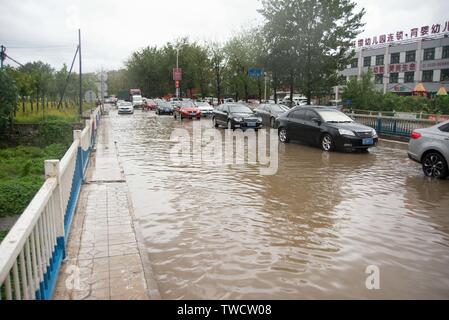 14 août 2018 Province de Hebei Qinhuangdao ville forte pluie Banque D'Images