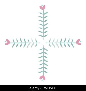 Lignes de trame croisée avec coeurs style Boho vector illustration design Illustration de Vecteur