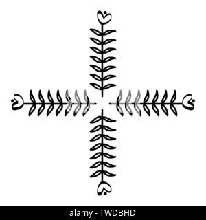 Lignes de trame croisée avec coeurs style Boho vector illustration design Illustration de Vecteur