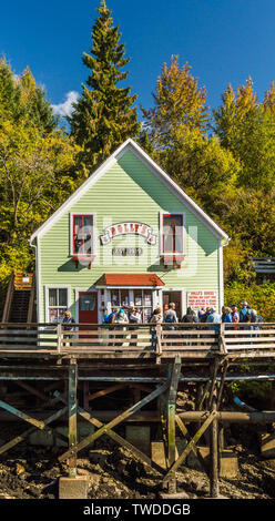 17 septembre 2018 - Ketchikan, Alaska : 'Dolly's House' est un ancien bordel museum et attraction touristique populaire sur la rue du Ruisseau. Banque D'Images