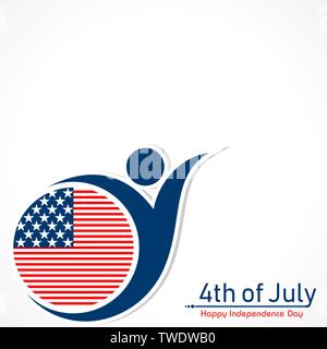 Message d'accueil pour les professionnels Date de l'indépendance des États-Unis le 4 juillet Illustration de Vecteur