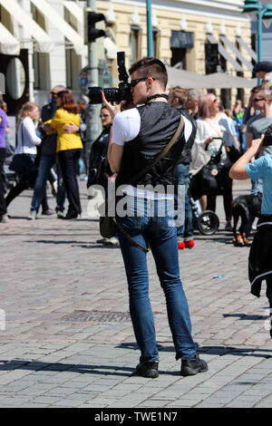 Helsinki Pride Parade 2015 à Helsinki, Finlande Banque D'Images