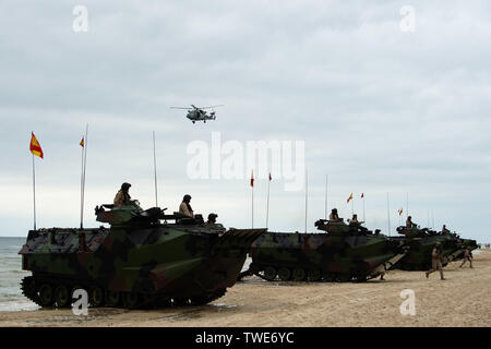 190616-N-MD802-1213 KLAIPEDA, Lituanie (16 juin 2019) les véhicules d'assaut amphibie espagnol (AAV) effectuer l'espagnol marines, attribué à 2ème Batallon de Desembarco, Brigada de Infanteria de Marina (2e Bataillon d'infanterie de marine d'atterrissage, Brigade) prendre part à un assaut amphibie pour faire de l'exercice Baltic Operations (BALTOPS) 2019. Le premier ministre est BALTOPS maritime annuel-exercice ciblé dans la région baltique, qui marque la 47e année de l'un des plus importants exercices dans le Nord de l'Europe améliorer la flexibilité et l'interopérabilité entre les pays alliés et partenaires des Nations unies. (U.S. Photo de la marine par la communication de masse Specialis Banque D'Images
