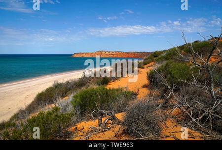 Cape Peron National Park dans l'ouest de l'Australie.Le cap est connu pour ses plages protégées, des falaises de calcaire, les récifs et une vue panoramique. Banque D'Images