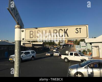 Windhuk, la Namibie. 04 Juin, 2019. La capitale Windhoek en Namibie il y a encore de nombreux noms de rue allemand aujourd'hui, y compris le 'Bismarckstraße' du nom de l'ancien chancelier allemand. 4.6.19 Crédit : Jürgen Bätz/dpa/Alamy Live News Banque D'Images