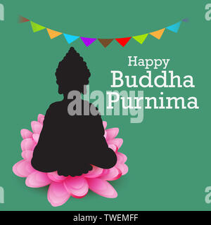 Illustration d'un arrière-plan pour Happy Buddha Purnima. Banque D'Images