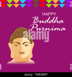 Illustration d'un arrière-plan pour Happy Buddha Purnima. Banque D'Images