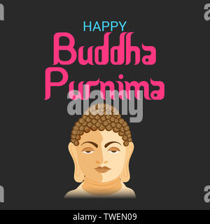 Illustration d'un arrière-plan pour Happy Buddha Purnima. Banque D'Images