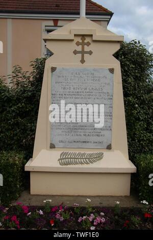 Une promenade de Colleville Montgomery rendant hommage aux commandos Kieffer Banque D'Images