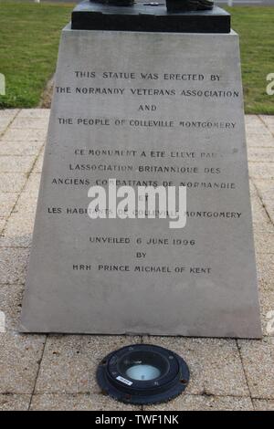 Une promenade de Colleville Montgomery rendant hommage aux commandos Kieffer Banque D'Images