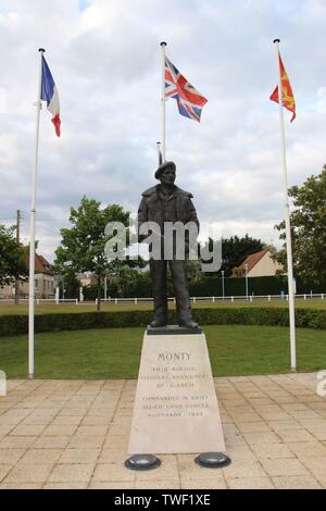 Une promenade de Colleville Montgomery rendant hommage aux commandos Kieffer Banque D'Images