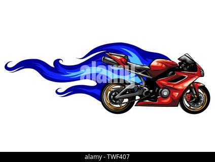 Jeu de moto sport Fiery illustration vecteur Variation Illustration de Vecteur