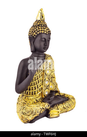 Statue de Bouddha isolé sur fond blanc, bouddha en méditation. Banque D'Images