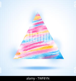 Contexte : L'aquarelle en forme de triangle coloré avec ombre Banque D'Images