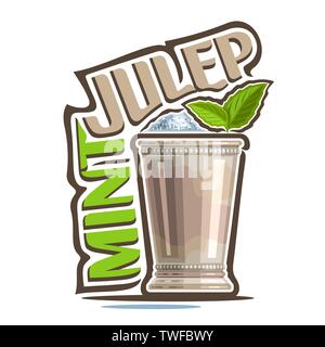 Logo Vector pour cocktail Mint Julep Illustration de Vecteur