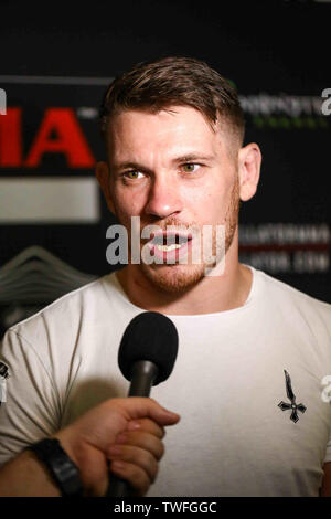 Londres, Royaume-Uni. 20 juin 2019. Poids moyen de Bellator, Kent Kauppinen parle aux médias. à Londres Bellator : Mousasi vs. Lovato Jr. : JOURNÉE DES MÉDIAS à Odéon Luxe. 20 juin 2019 Dan-Cooke Crédit/Alamy Live News Banque D'Images