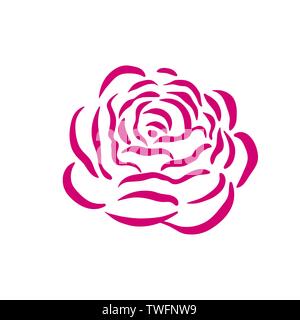 Vector illustration symbole rose sur fond blanc Illustration de Vecteur