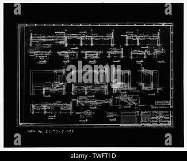 L'EAU, PROCESSUS DE CONSTRUCTION TRA-605. Les ÉLÉMENTS DE STRUCTURE POUR PREMIER ÉTAGE. Endroits de poutres en acier. Cloisons en béton. BLAW-KNOX 3150-805-9, 1-1951. L'INL INDEX N O 531-0605-62-098-100665, REV. 1. - Idaho National Engineering Laboratory, Test Zone du réacteur, les matériaux et l'ingénierie des réacteurs d'essai, Scoville, comté de Butte, ID Banque D'Images