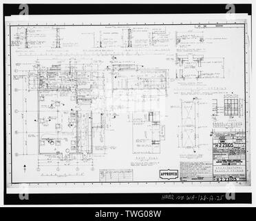 La récupération du plutonium à partir de matériaux contaminés, les plans d'architecture et de détails, Bâtiment 232-Z, U.S. Atomic Energy Commission, Hanford Produits atomique, General Electric Company, DWG. No H-2-23105, 1959. - Finition du plutonium, l'usine d'incinération de déchets, 200 ouest, comté, comté de Benton, WA Banque D'Images