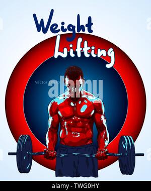 Lifter poids poids lourds de levage de l'homme pour le sport. Illustration de Vecteur