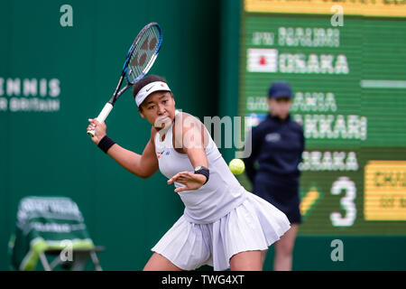 BIRMINGHAM, ANGLETERRE 17 juin Naomi de Osaka Japon en action contre Maria Sakkari de Grèce pendant la série de 32 à la Nature Valley Classic à Edgbaston, Birmingham Club Prieuré le mardi 18 juin 2019. (Crédit : Andy Whitehead | MI News) Banque D'Images