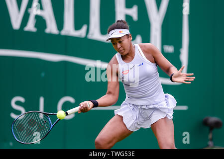 BIRMINGHAM, ANGLETERRE 17 juin Naomi de Osaka Japon en action contre Maria Sakkari de Grèce pendant la série de 32 à la Nature Valley Classic à Edgbaston, Birmingham Club Prieuré le mardi 18 juin 2019. (Crédit : Andy Whitehead | MI News) Banque D'Images