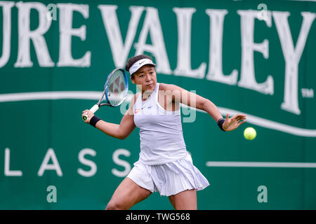 BIRMINGHAM, ANGLETERRE 17 juin Naomi de Osaka Japon en action contre Maria Sakkari de Grèce pendant la série de 32 à la Nature Valley Classic à Edgbaston, Birmingham Club Prieuré le mardi 18 juin 2019. (Crédit : Andy Whitehead | MI News) Banque D'Images