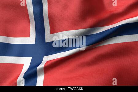 3D Illustration de drapeau de la Norvège Banque D'Images