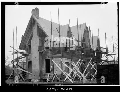 Les bâtiments historiques de l'enquête américaine O. N. Manning, photographe, 20 janvier 1934. Vue arrière. - Villa, Villa Printemps Printemps Road, South Bend, comté de Lee, AL Banque D'Images