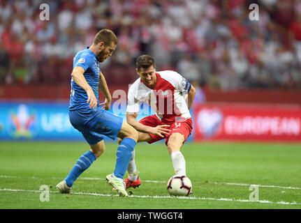 Varsovie, Pologne, 10 juin 2019 : EURO 2020 qualifing ronde, phase de groupes, la Pologne gagne 4:0 avec Izarel sur Narodowy PGE. Robert Lewandowski (Pologne) Banque D'Images