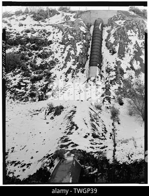 ROCK CREEK Canal de la ligne basse du siphon, Twin Falls Comté, AU SUD DE L'IDAHO KIMBERLY ; VUE GÉNÉRALE DU SIPHON, à l'EST VUE. - Milner Barrage et Canal principal- Twin Falls Canal Company, sur la rivière Snake, 11 milles à l'ouest de la ville de Burley, Idaho, Twin Falls, ID, Twin Falls Comté Banque D'Images
