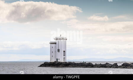 Carraig Fhada Phare, Port Ellen, Islay, Ecosse Banque D'Images