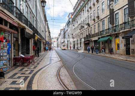 Les tramways à Lisbonne, Portugal Banque D'Images