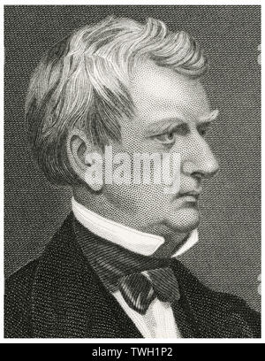 William Henry Seward (1801-72), homme politique américain, activiste antiesclavagiste avant la guerre civile américaine et secrétaire d'État 1861-69, Head and shoulders Portrait, gravure sur acier, Musée du Portrait d'éminents hommes et femmes de l'Europe et l'Amérique par Evert A. Duyckinck, publié par Henry J. Johnson, Johnson, Wilson & Company, New York, 1873 Banque D'Images