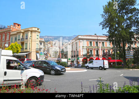 La ville de Monaco, Monaco - 13 juin 2014 : Place d'armes dans le centre-ville Banque D'Images