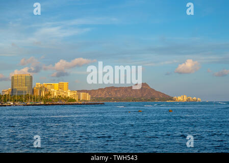 Paysage urbain d'Honolulu en île Oahu, Hawaii, us Banque D'Images