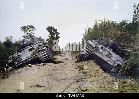 Deux chars Panther allemand endommagé, bataille de Normandie, France, juin 1944 Banque D'Images