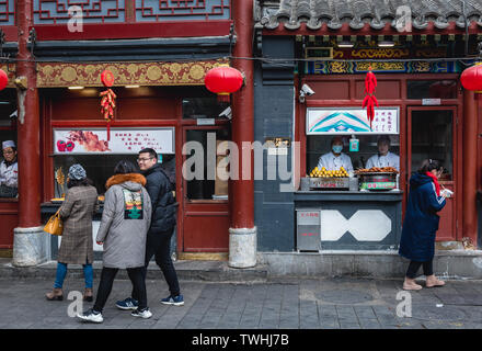 Snack-Wangfujing Street dans le district de Dongcheng, Beijing, Chine Banque D'Images