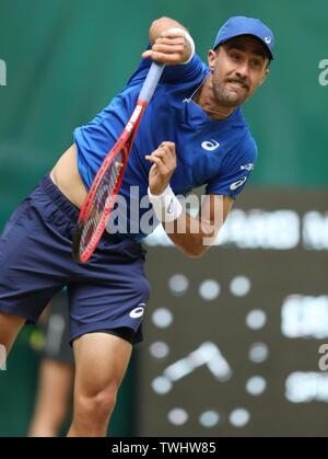 Dulmen, Allemagne. 20 Juin, 2019. Les hommes Tournoi ATP Steve Johnson, Action | Conditions de crédit dans le monde entier : dpa/Alamy Live News Banque D'Images