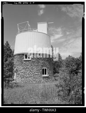 Élévation latérale, à l'Ouest - Lowell Observatory, Pluton, Mars 1400 Dome West Road, Flagstaff, AZ, Coconino Comté Banque D'Images